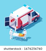 vector isometric ambulance... | Shutterstock .eps vector #1676256760