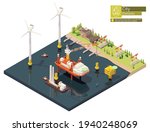 vector isometric offshore wind... | Shutterstock .eps vector #1940248069