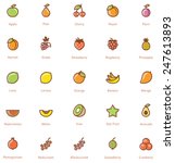 vector fruits icon set | Shutterstock .eps vector #247613893