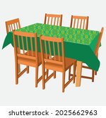 Dinning Table Vector  Colorful...