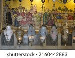 Small photo of Jerusalem Israel 24 july 2021The Stone of Unction - Anointing Church of the Holy Sepulchre