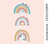 rainbow. set. cartoon doodle... | Shutterstock .eps vector #1924122809