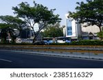 Small photo of Jakarta, Indonesia, November 3, 2023, The atmosphere around the Harmoni area in ​​central Jakarta. Roadblock