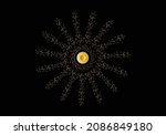 golden frame with ornament in... | Shutterstock .eps vector #2086849180