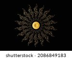 golden frame with ornament in... | Shutterstock .eps vector #2086849183