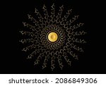 golden frame with ornament in... | Shutterstock .eps vector #2086849306