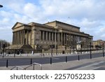 Small photo of Liverpool, Merseyside, United Kingdom - January 31 2023: St George's Hall in Liverpool town centre promoting the Eurovision Song Contest Liverpool 2023