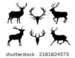 Deer Silhouettes  Isolated On...