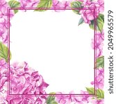 Watercolor Frame With Pink...