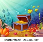 Treasure Chest with Coins in the Sand image - Free stock photo - Public ...