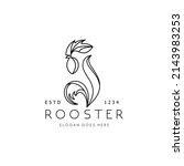 Rooster Line Art. Simple...