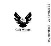 golf ball and wings vector logo.... | Shutterstock .eps vector #2143983893