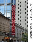 Small photo of Chicago, Illinois, USA - October 19, 2021: Goodman Theater, the oldest theater was established in Chicago opened in July 1922.