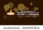 Vector illustration of a candle flame on a bokeh background, as a banner, International Day of Remembrance and Tribute to the Victims of Terrorism.