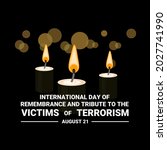 Vector illustration of a candle flame on a bokeh background, as a banner, International Day of Remembrance and Tribute to the Victims of Terrorism.