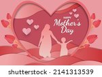 happy mother day paper cut... | Shutterstock .eps vector #2141313539