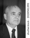 Small photo of MOSCOW – OCTOBER 24, 1991 President of the Soviet Union Mikhail Sergeyevich Gorbachev make speech in the Congress of lawyers (portrait), photo by Lev L. Medvedev
