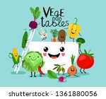 vegetables salad diet. fresh... | Shutterstock .eps vector #1361880056