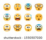 scared emoticon faces. vector... | Shutterstock .eps vector #1550507030