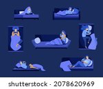 night phone in bed. people... | Shutterstock .eps vector #2078620969