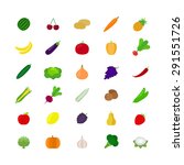 vegetables and fruit icons in... | Shutterstock .eps vector #291551726