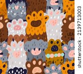 Cat Paws Seamless Pattern. Cute ...