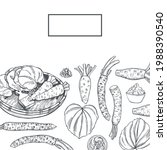 hand drawn horseradish wasabi ... | Shutterstock .eps vector #1988390540