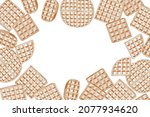hand drawn belgian waffles set. ... | Shutterstock .eps vector #2077934620