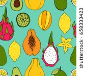 fruit. seamless vector pattern | Shutterstock .eps vector #658333423