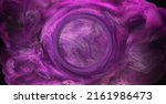 Small photo of Ink water splash. Vapor cloud motion round portal. Logo reveal effect. Purple white color dye flow on dark black abstract art background shot on Red Cinema camera 6k.