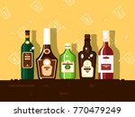 alcohol bottle set. brandy and... | Shutterstock .eps vector #770479249