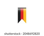 German ribbon. Made in German sticker and label. Vector simple icon with flag