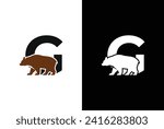 initial g bear logo. bear...