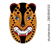 mexican mask jaguar head on a... | Shutterstock .eps vector #280304510