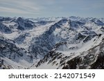 Stubai glacier – MARCH 9, 2022: Ski resort on Stubai Glacier in Tirol. Stubai Glacier is largest glacier ski area in Austria.