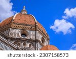 Cathedral of Santa Maria del Fiore in Florence, Italy: detail view of Brunelleschi's Dome.