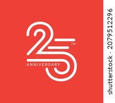 25th year anniversary logo  red ... | Shutterstock .eps vector #2079512296