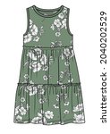 sleeveless floral knit dress... | Shutterstock .eps vector #2040202529