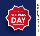 veterans day label star vector | Shutterstock .eps vector #437322850