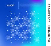 airport concept in honeycombs... | Shutterstock .eps vector #1085209916