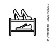 Shoe Rack Thin Line Icon....