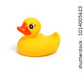 Yellow rubber duck isolated on...