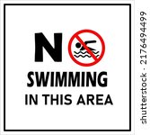 No Swimming Signs. Icon No...