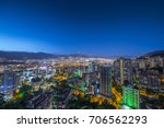 Panoramic view of Medellin at night