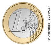 One Euro Coin On White