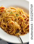 Small photo of Pasta. Noodles served with marinara sauces made with homemade broth, garlic, onions, salt and peppers. Traditional classic Greek or Italian restaurant favorite.