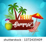summer time party poster design ... | Shutterstock .eps vector #1372435409