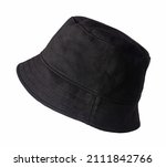 Black bucket hat  isolated on...