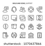 support  bold line icons. the... | Shutterstock .eps vector #1070637866