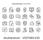 checkmark bold line icon set.... | Shutterstock .eps vector #1537681133
